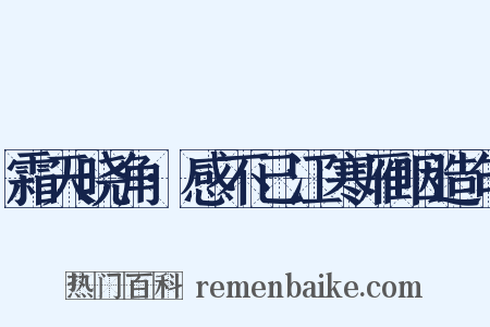 霜天晓角·感不已江寒雁咽造句是什么意思的图片